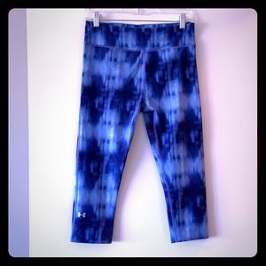 Under Armour blue tie dye capri leggings